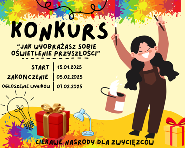Plakat  konkursu "Jak wyobrażam sobie oświetlenie przyszłości"