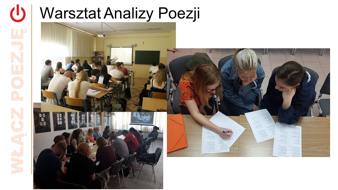 Wychowankowie podczas Warsztatów Analizy Poezji.