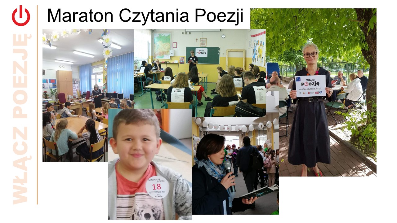 Uczestnicy Maratonu Czytania poezji na zdjęciach.