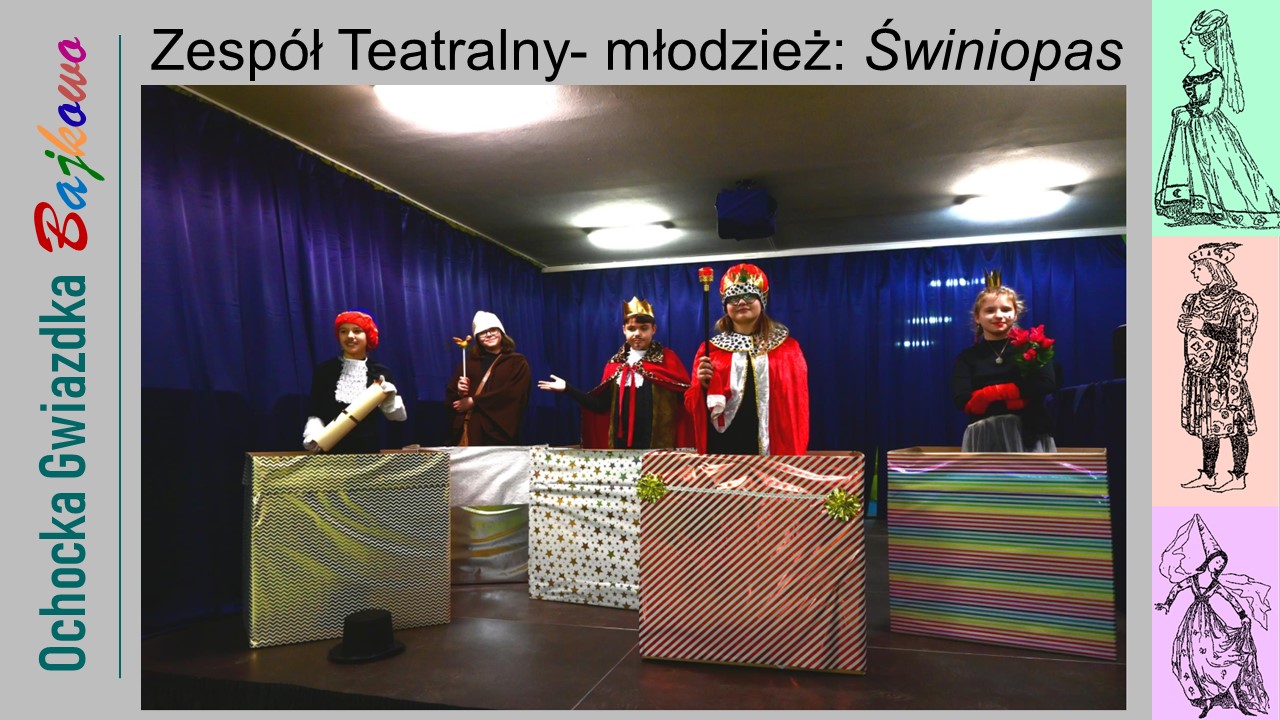 Zespół Teatralny dla młodzieży w spektaklu Świniopas.