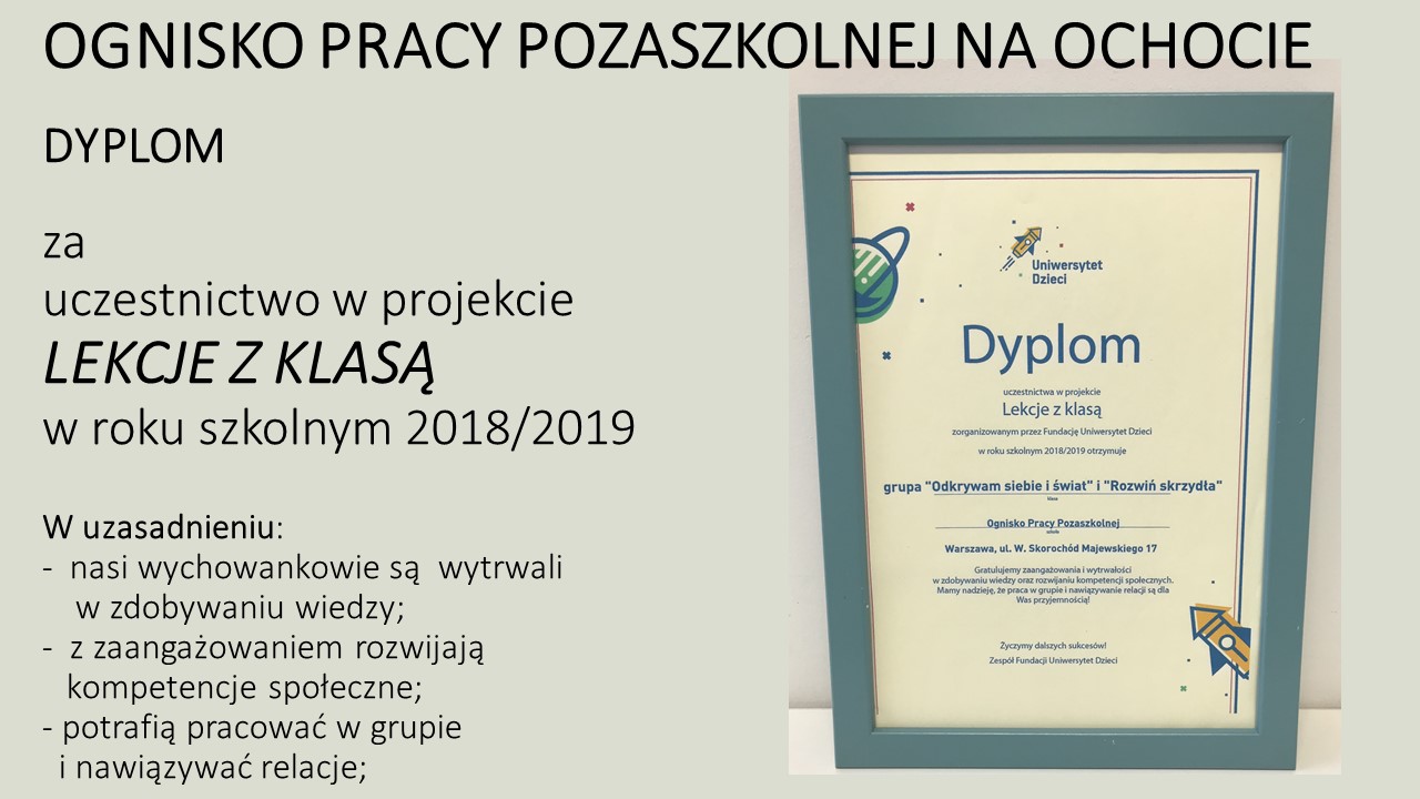 Dyplom dla OPP w konkursie na projekt Lekcje z klasą [1280x720]