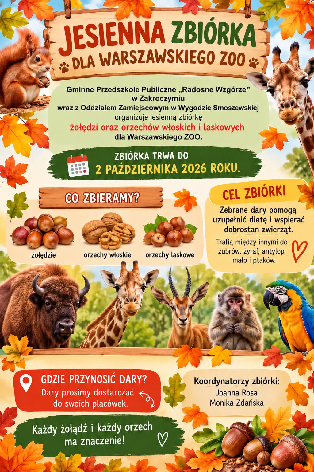Jesienna zbiórka dla warszawskiego zoo