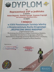 Dyplom dla drużyny