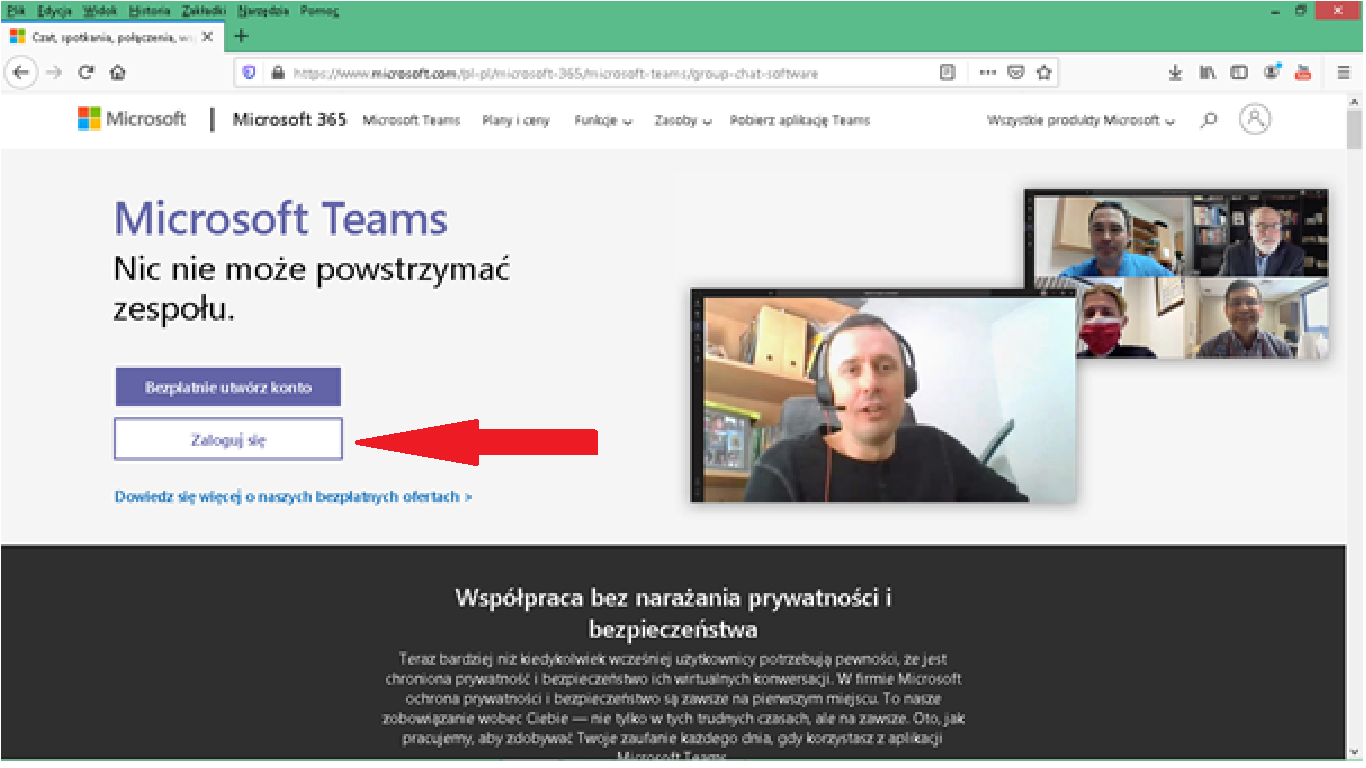 SP WYKROTY - Microsoft Teams- pierwsze logowanie.