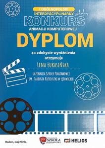 Dyplom za zdobycie wyróżnienia