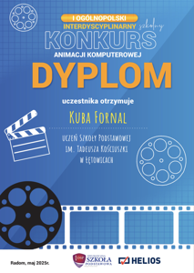 Dyplom za udział w konkursie