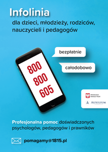 Infolinia dla dzieci, młodzieży, rodziców, nauczycieli i pedagogów