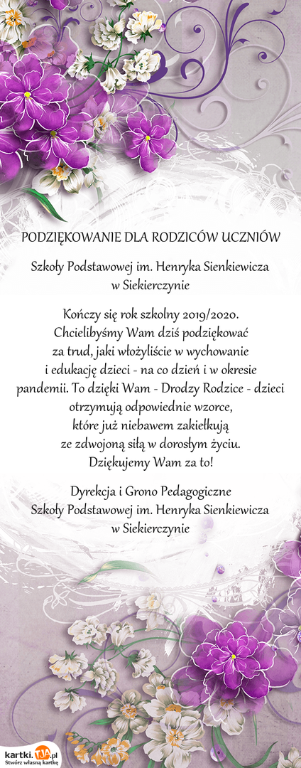 Podziękowania 