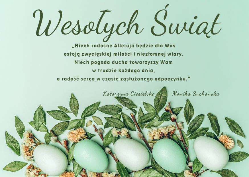 Życzenia wielkanocne od dyrekcji szkoły