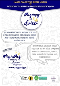 Plakat projektu Migowy dla dzieci; więcej na stronie migumig.pl