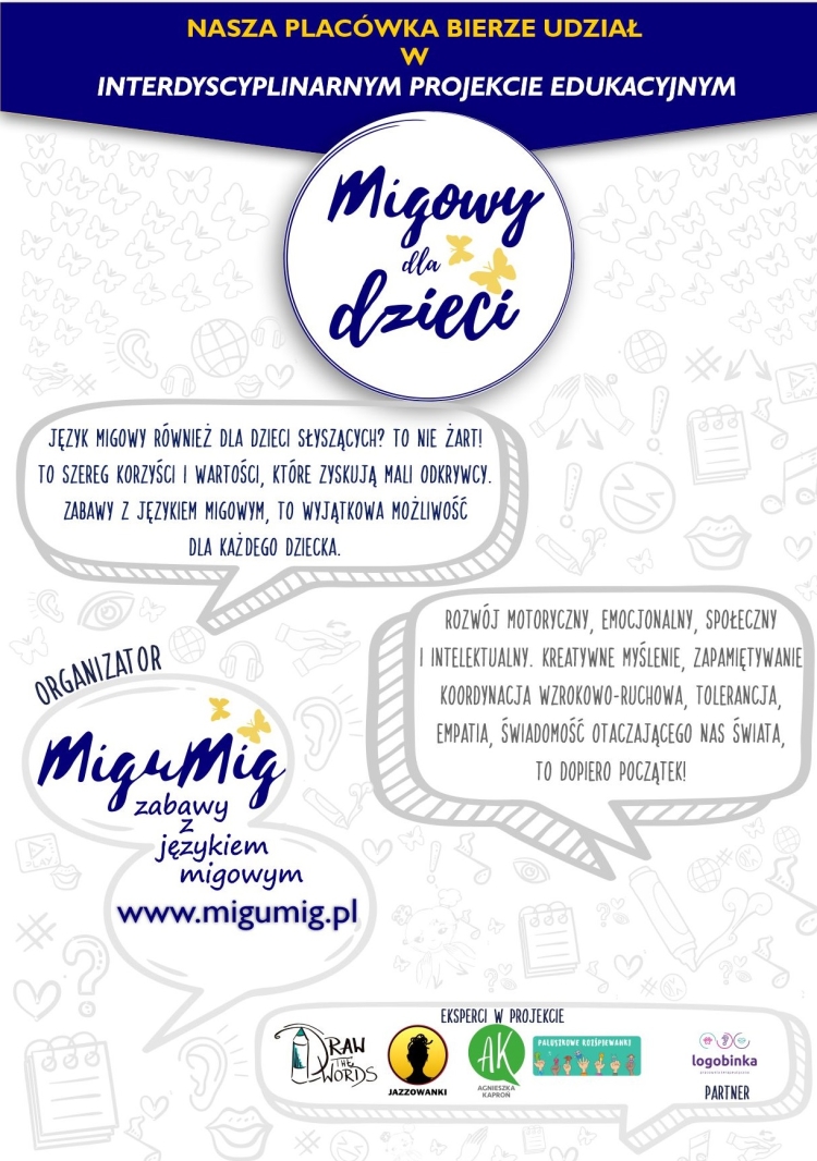 Plakat projektu Migowy dla dzieci; więcej na stronie migumig.pl