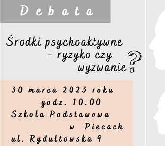 Plakat debata środki psychoaktywne