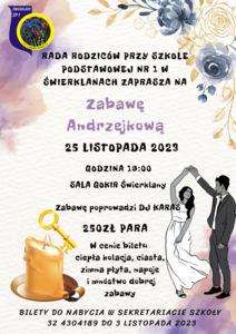 Plakat zabawa andrzejkowa 2023