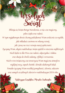 Życzenia świąteczne od dyrekcji