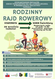 Plakat rodzinny rajd rowerowy 28 września