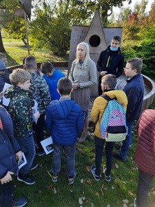 Uczniowie podczas zwiedzania Łodzi