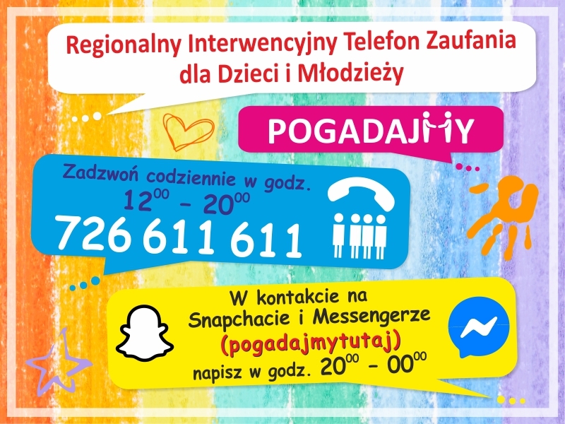 Plakat Regionalnego Interwencyjnego Telefonu Zaufania dla Dzieci i Młodzieży