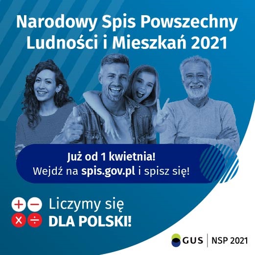 Plakat Narodowego Spisu Powszechnego Ludności i Mieszkań 2021