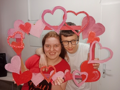 Marcin z Wiktorią w walentynkowej fotoramce