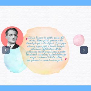 Slajd pokazuje informacje, kim był Julian Tuwim. 