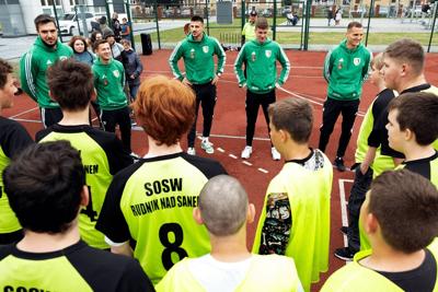 Spotkanie z piłkarzami z ŁKS Stalowa Wola
