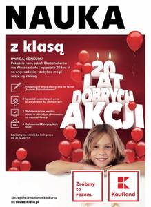 Plakat informujący o konkursie "Nauka z klasą" organizowanym m.in. przez Kaufland. 