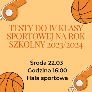 Testy do klasy sportowej