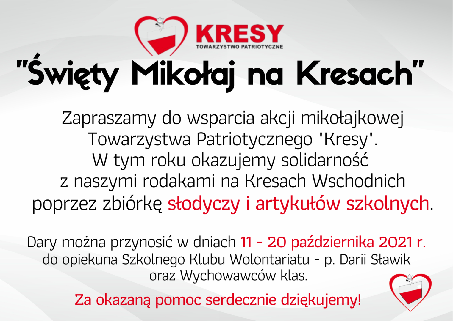 Zdjęcie z opisem akcji mikołajkowej "Święty Mikołaj na Kresach".
