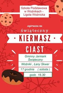 Plakat informujący o udziale naszej szkoły w Jarmarku Świątecznym.