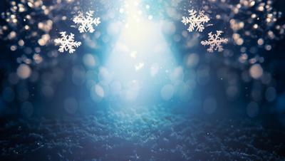 śnieżynki na niebieskim tle