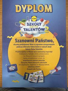 ulotka z podziękowaniami dla szkoły za udział w programie