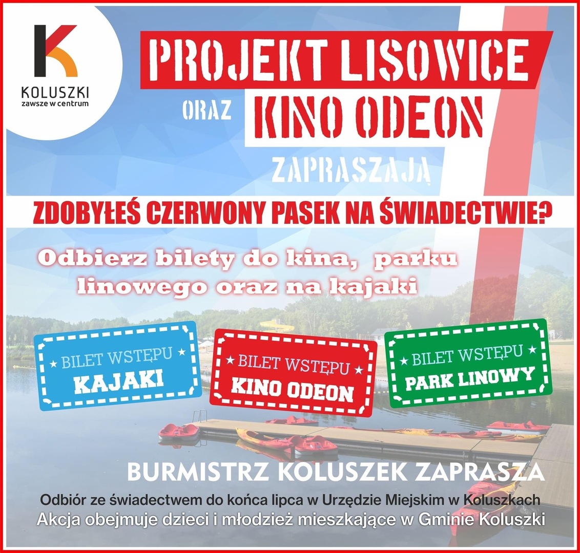 Plakat informacyjny na temat nagród ufundowanych przez władze samorządowe gminy dla uczniów, którzy uzyskali świadectwa z wyróżnieniem