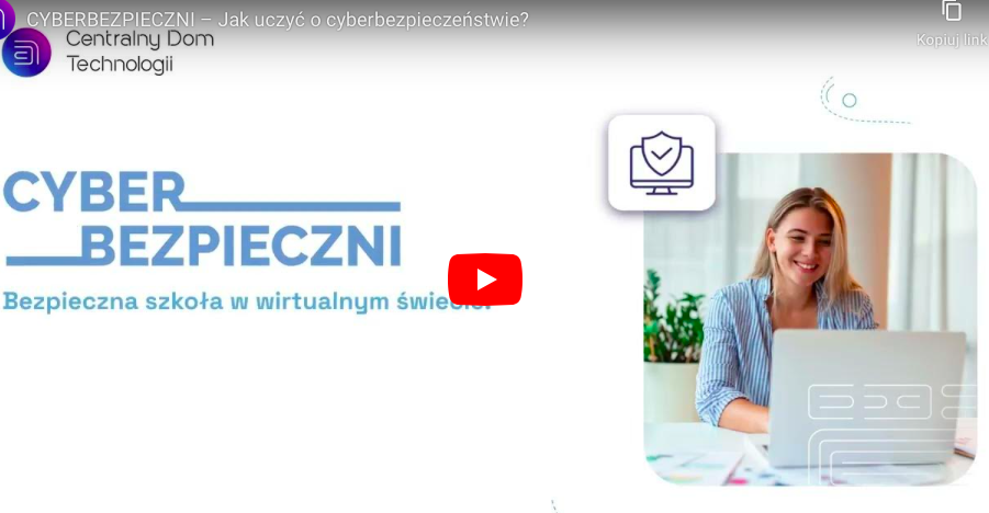 Logo projektu oraz zdjęcie kobiety siedzącej przy komputerze