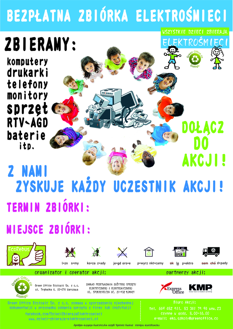 plakat akcji zbierania elektrośmieci