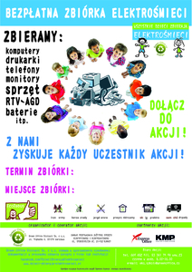 plakat akcji zbierania elektrośmieci