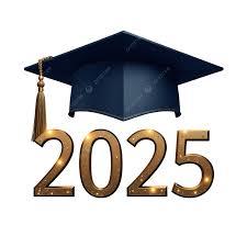 czapka absolwenta i napis: 2025
