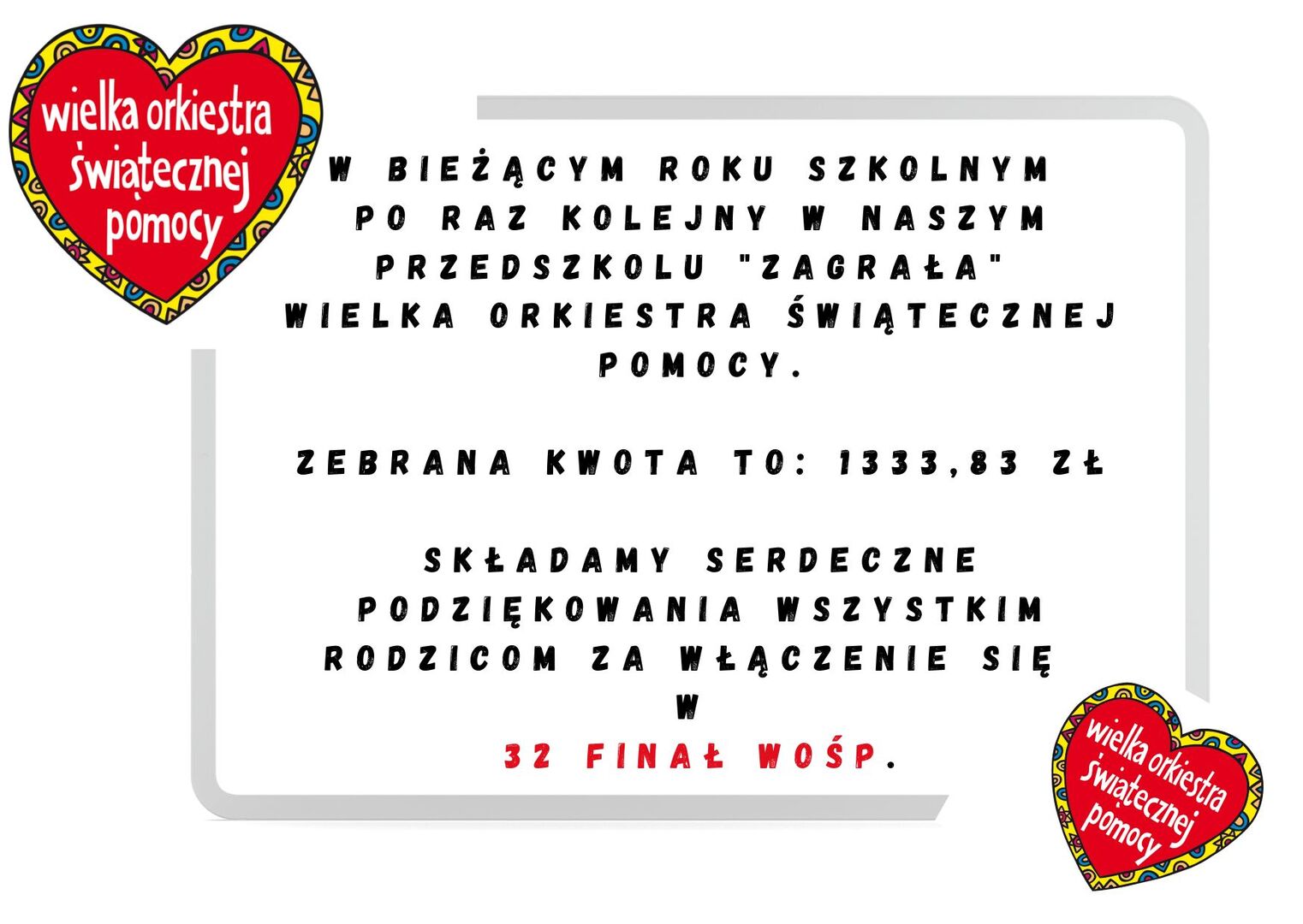 Podziękowania za WOŚP