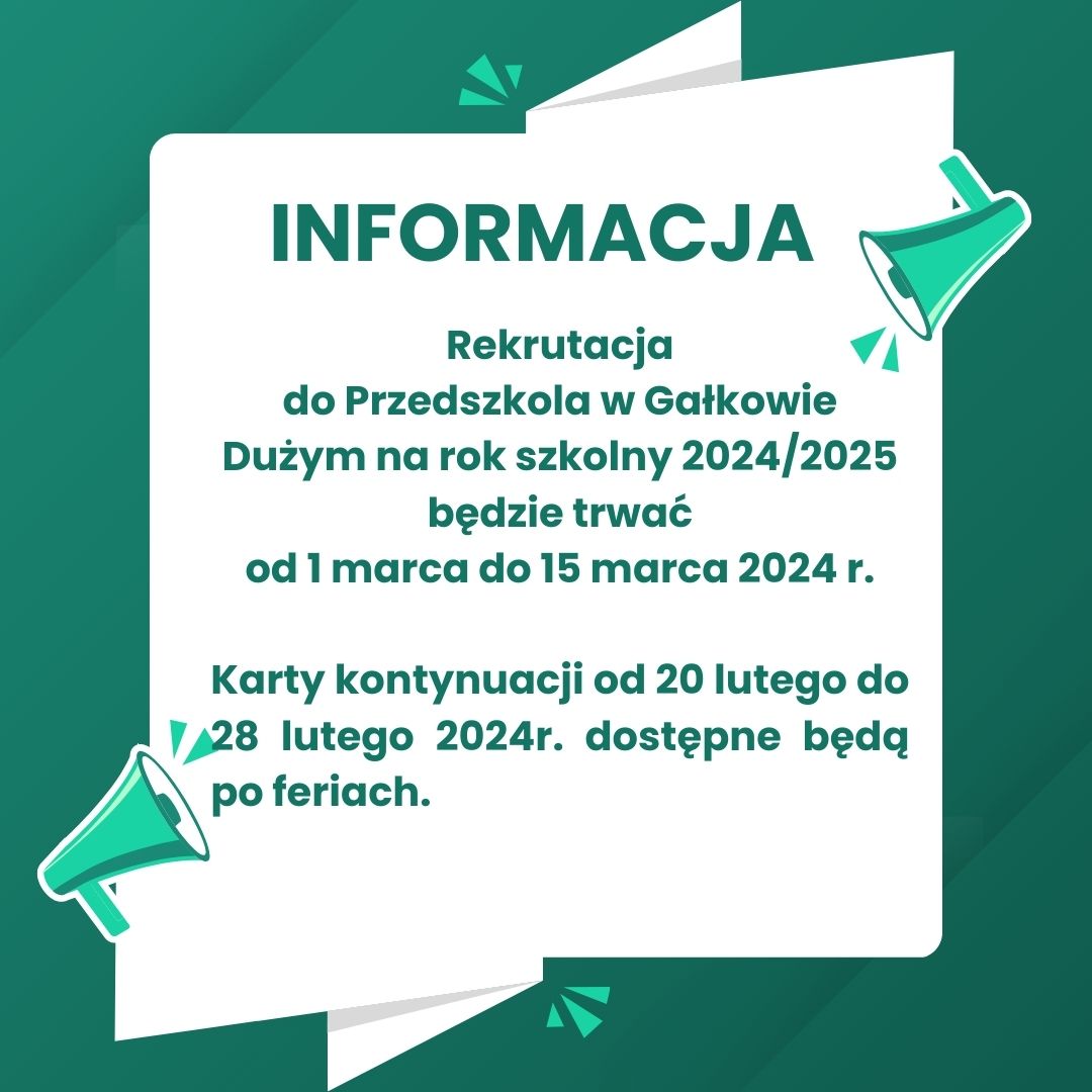 Informacja dotycząca rekrutacji