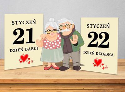 Dzień babci i dziadka kartka z kalendarza