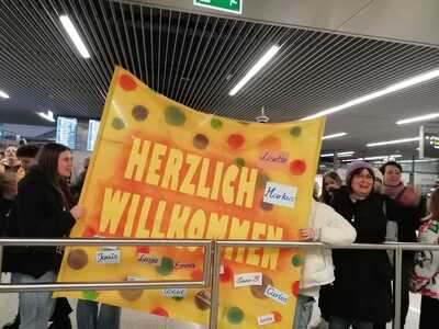 Powitanie gości z partnerskiej szkoły