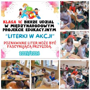 Plakat projektowy i zadanie Literkowe kubeczki