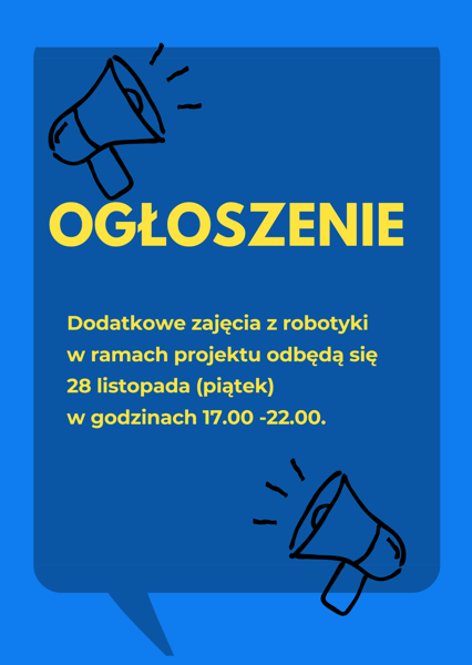Zajęcia z robotyki - plakat.