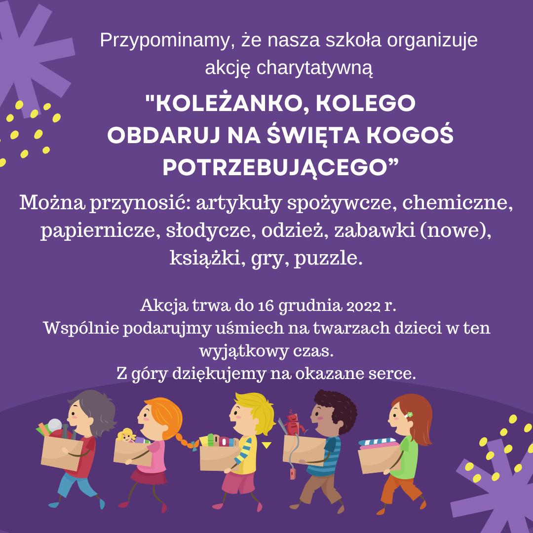 Plakat reklamujący akcję charytatywną. 