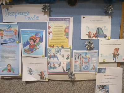 Plakat z informacjami na temat bezpiecznych ferii