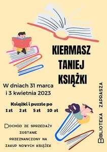 Plakat dotyczący kiermaszu taniej książki