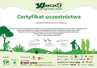 Otrzymaliśmy certyfikat uczestnictwa 🙂