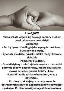 Pomagamy zbierać dary dla powodzian. 