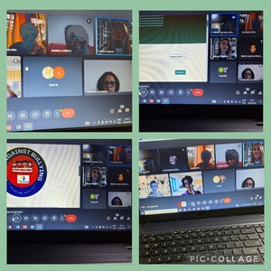 Wideokonferencja z nauczycielami różnych państw.