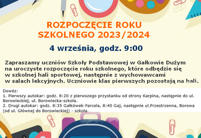 Rozpoczęcie roku szkolnego