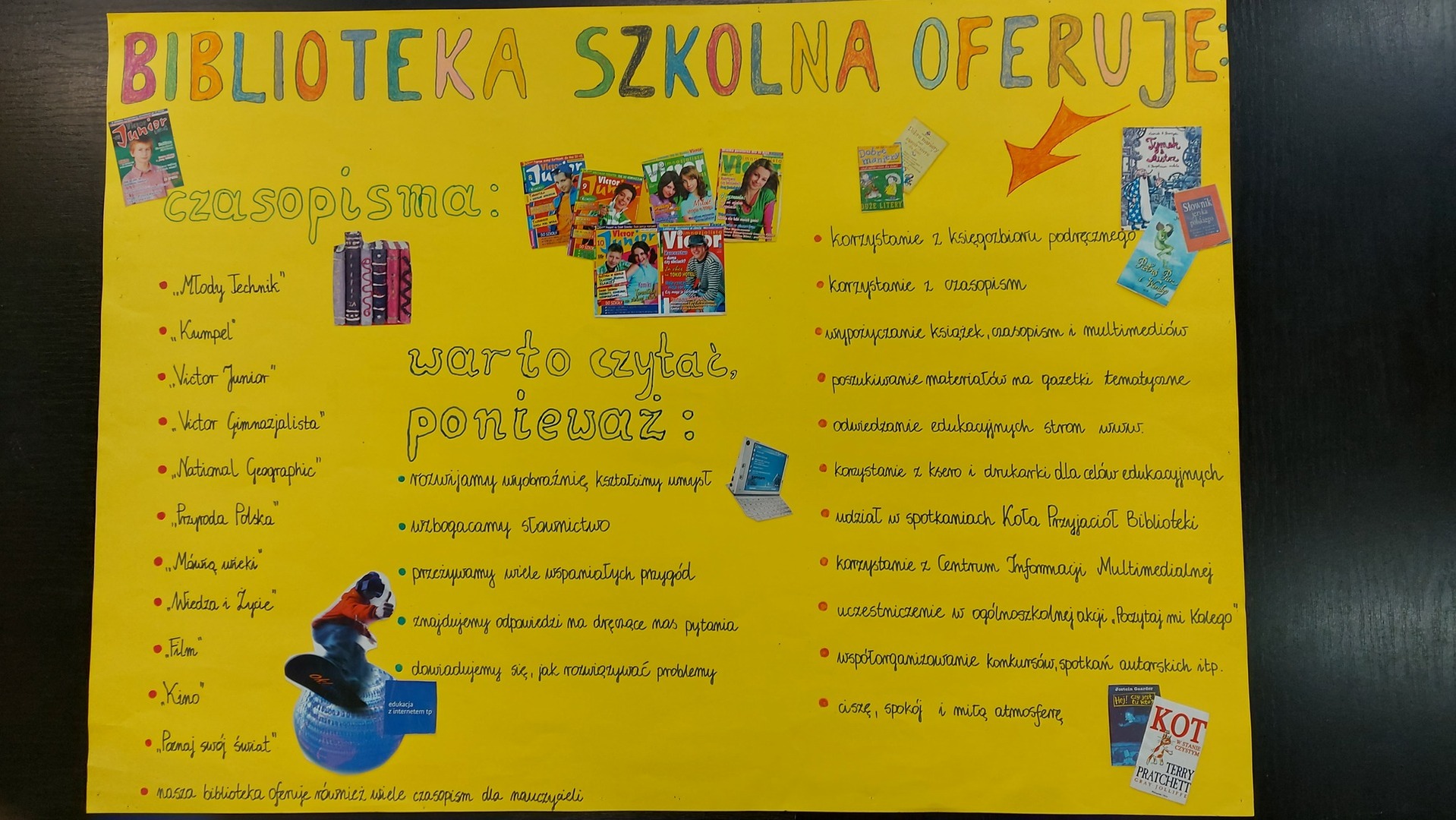 Plakat w wykonaniu uczniów szkoły